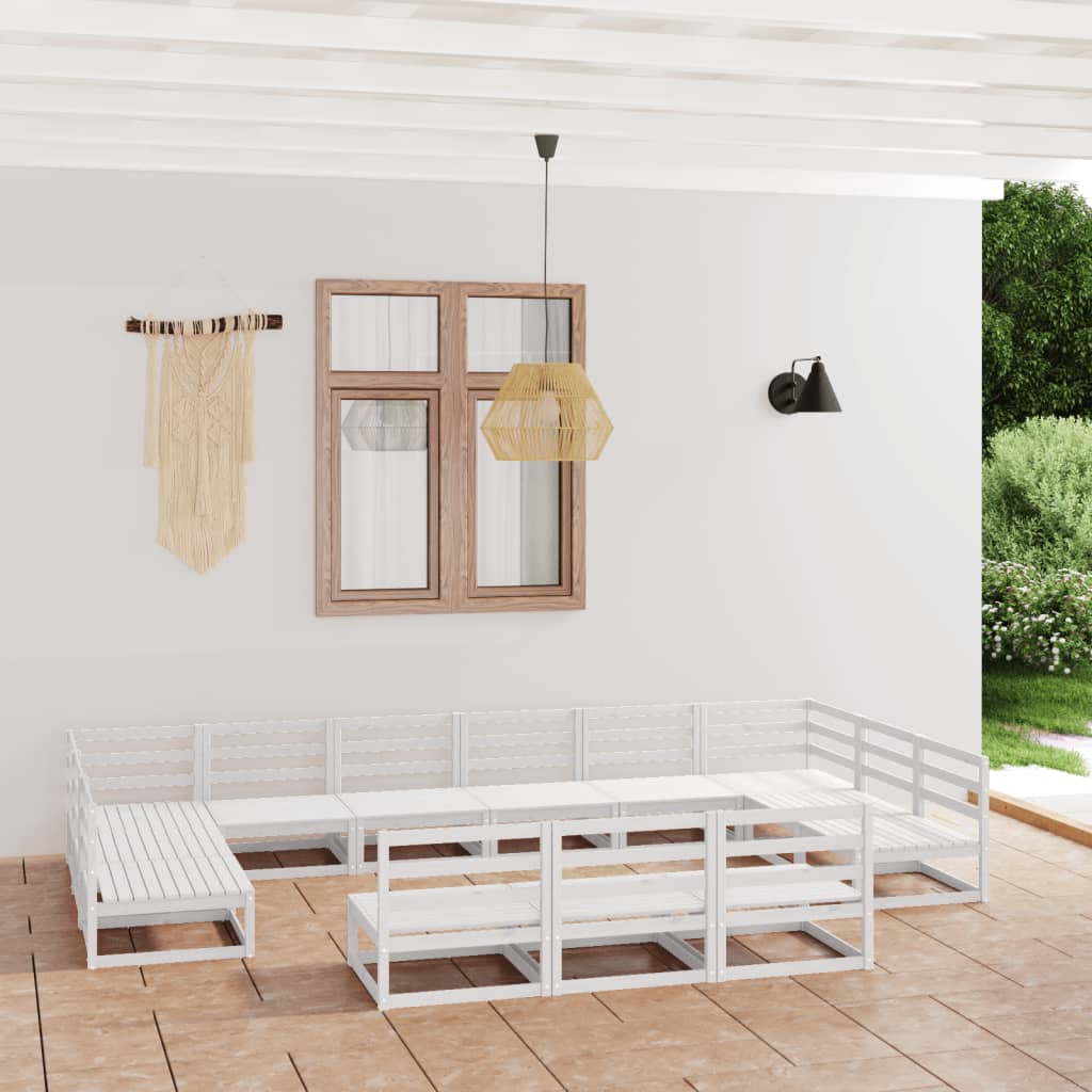 13 Piece Garden Lounge Set Solid Pinewood