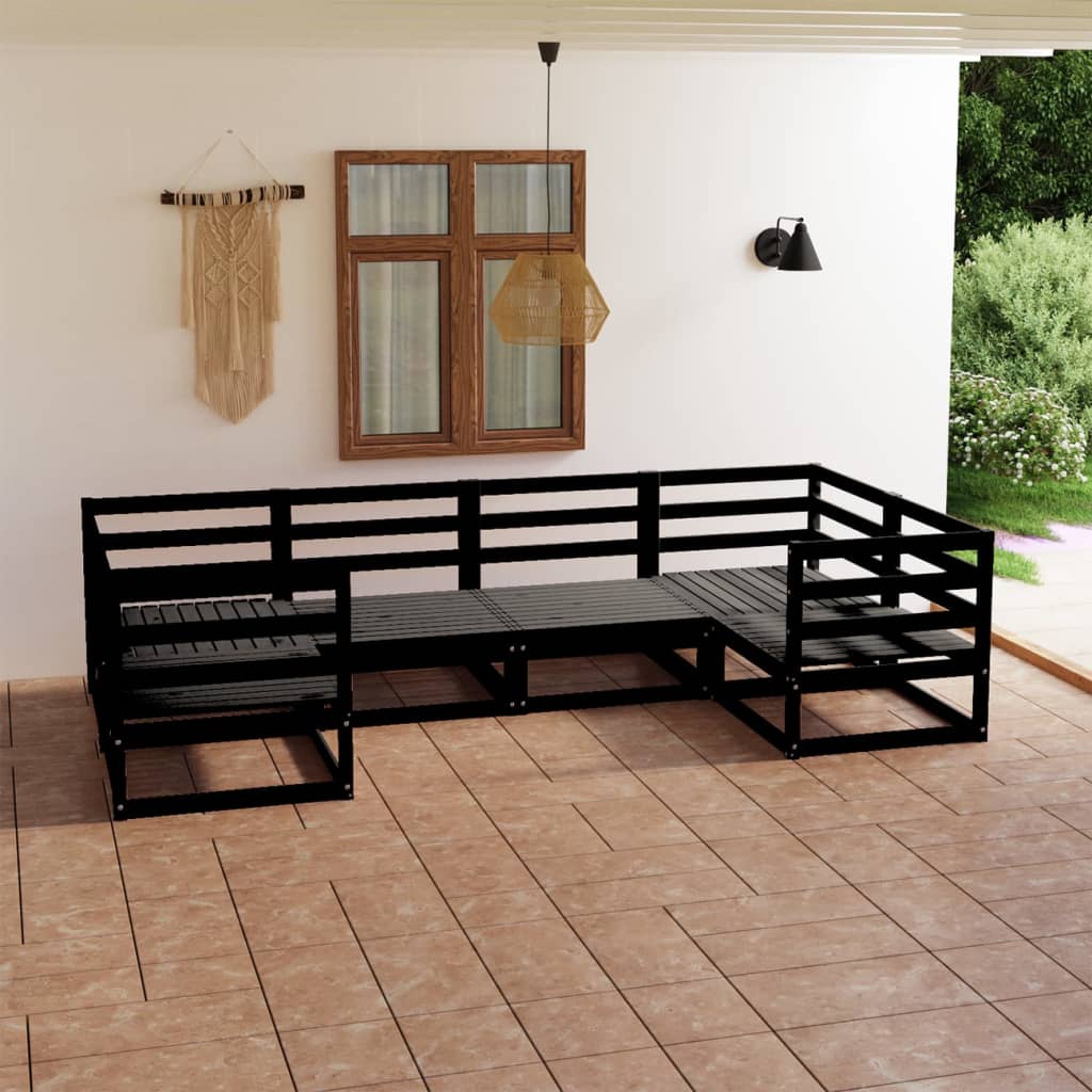6 Piece Garden Lounge Set Solid Pinewood