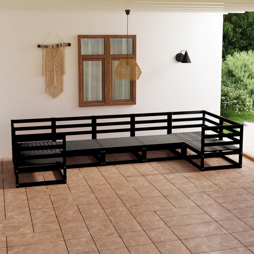 7 Piece Garden Lounge Set Solid Pinewood
