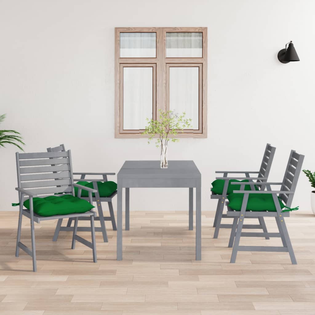 Outdoor Dining Chairs with Cushions 4 pcs Solid Wood Acacia