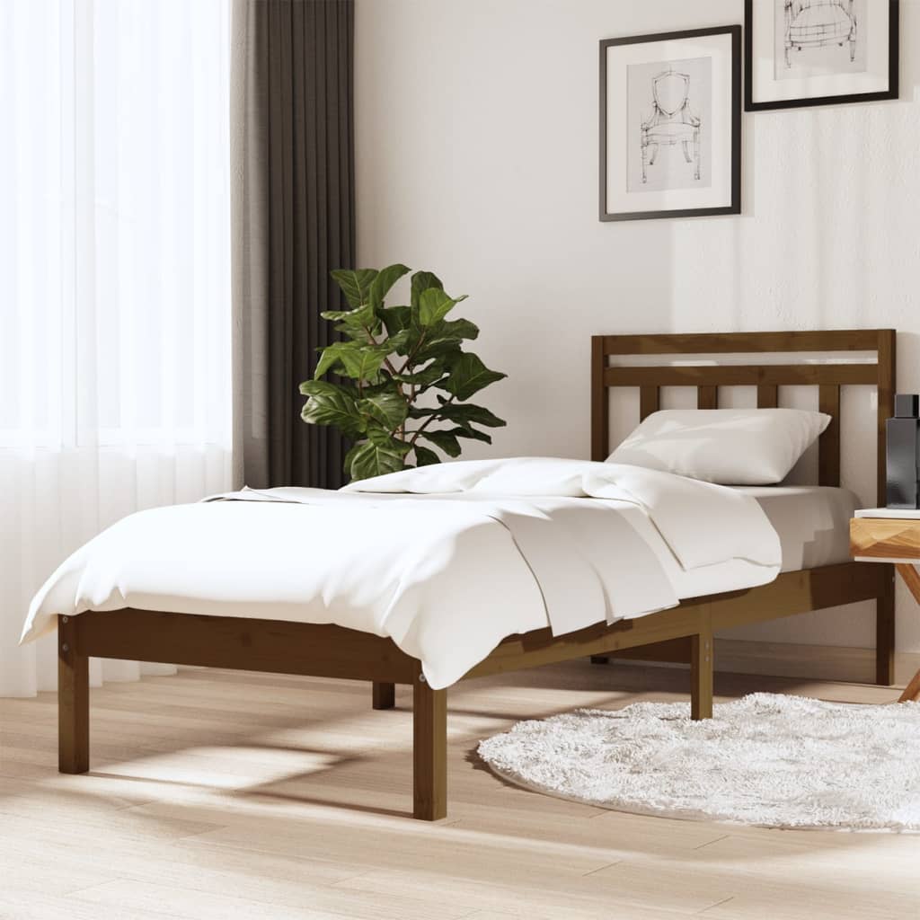 Massivholzbett Honigbraun 75x190 cm