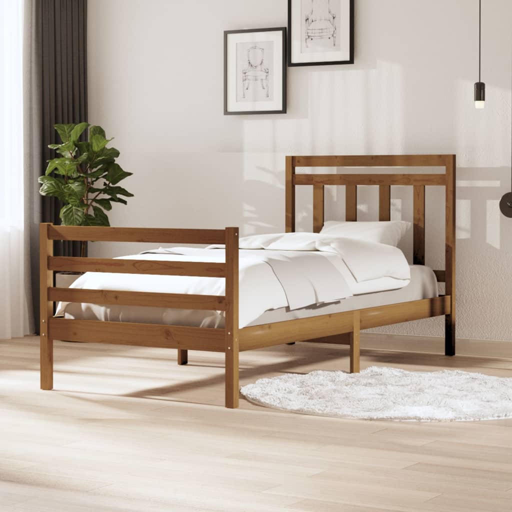 Massivholzbett Honigbraun 100x200 cm