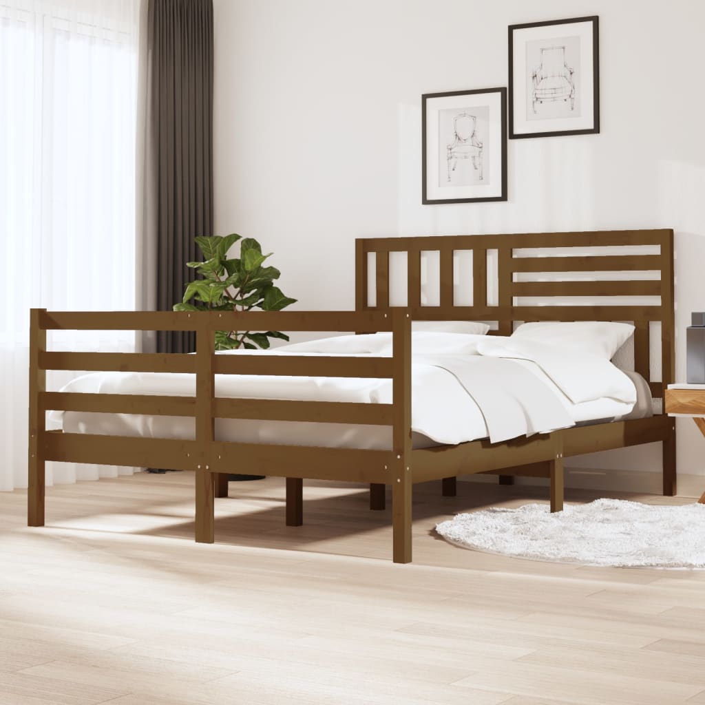 Massivholzbett Honigbraun 120x200 cm