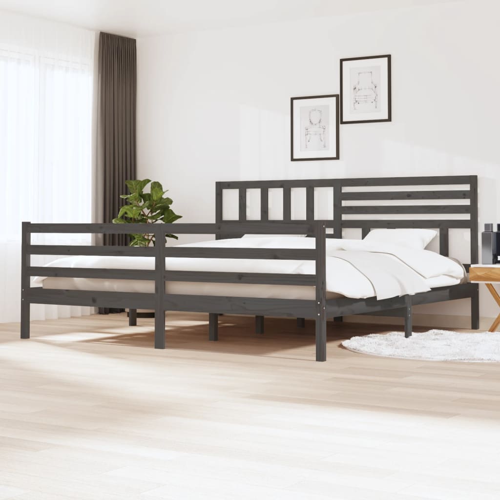 Massivholzbett Grau 180x200 cm