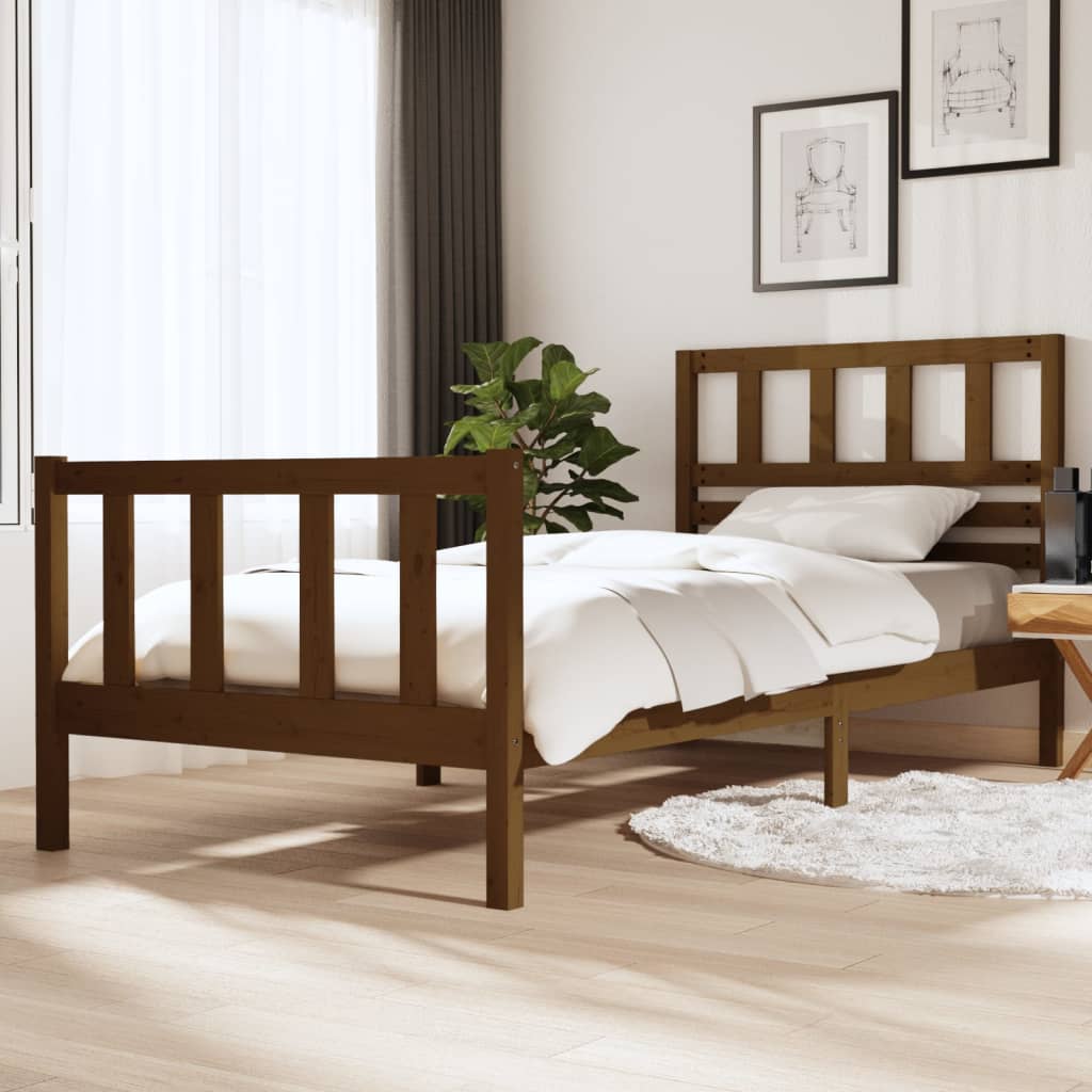 Massivholzbett Honigbraun 100x200 cm