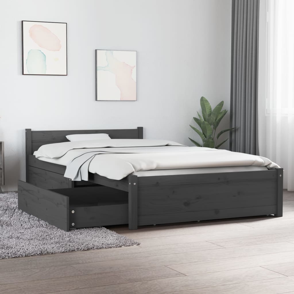 Bett mit Schubladen Grau 100x200 cm