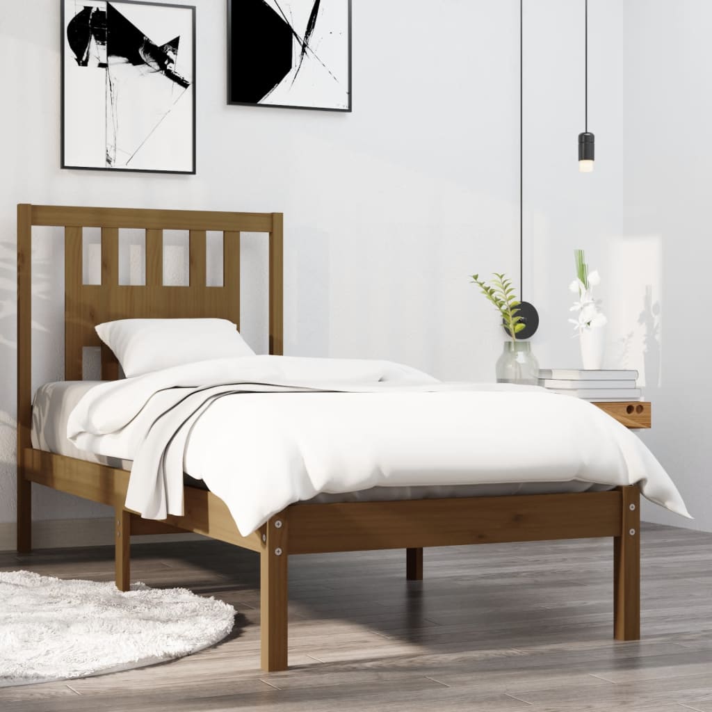 Massivholzbett Honigbraun 75x190 cm