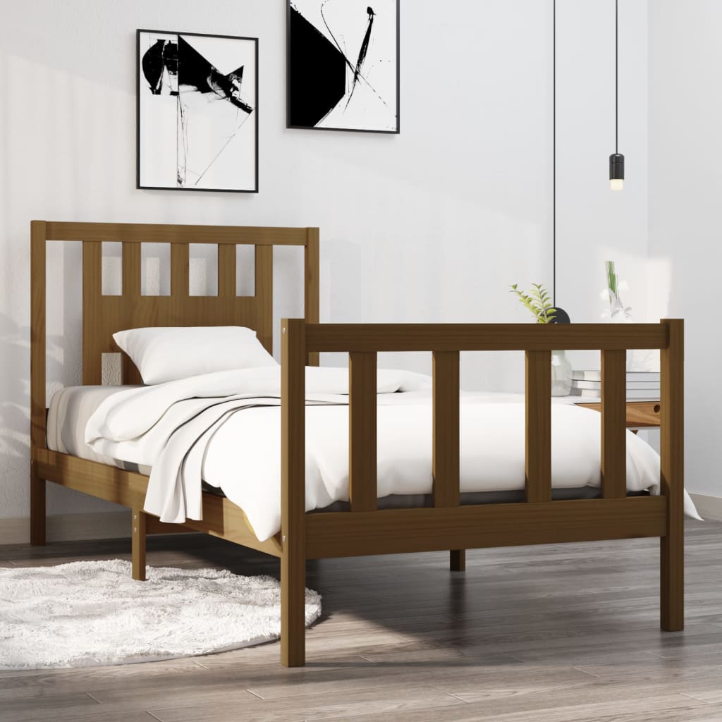 Massivholzbett Honigbraun 75x190 cm