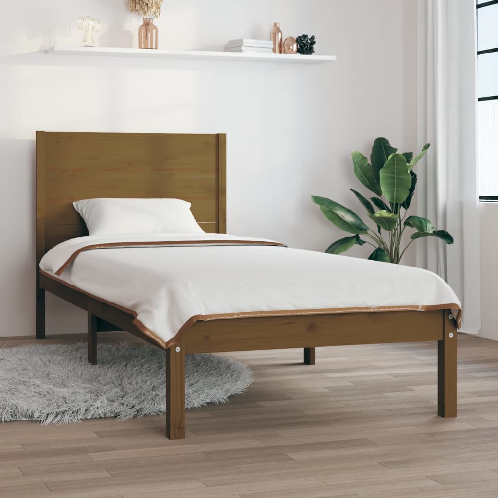 Massivholzbett Honigbraun 75x190 cm