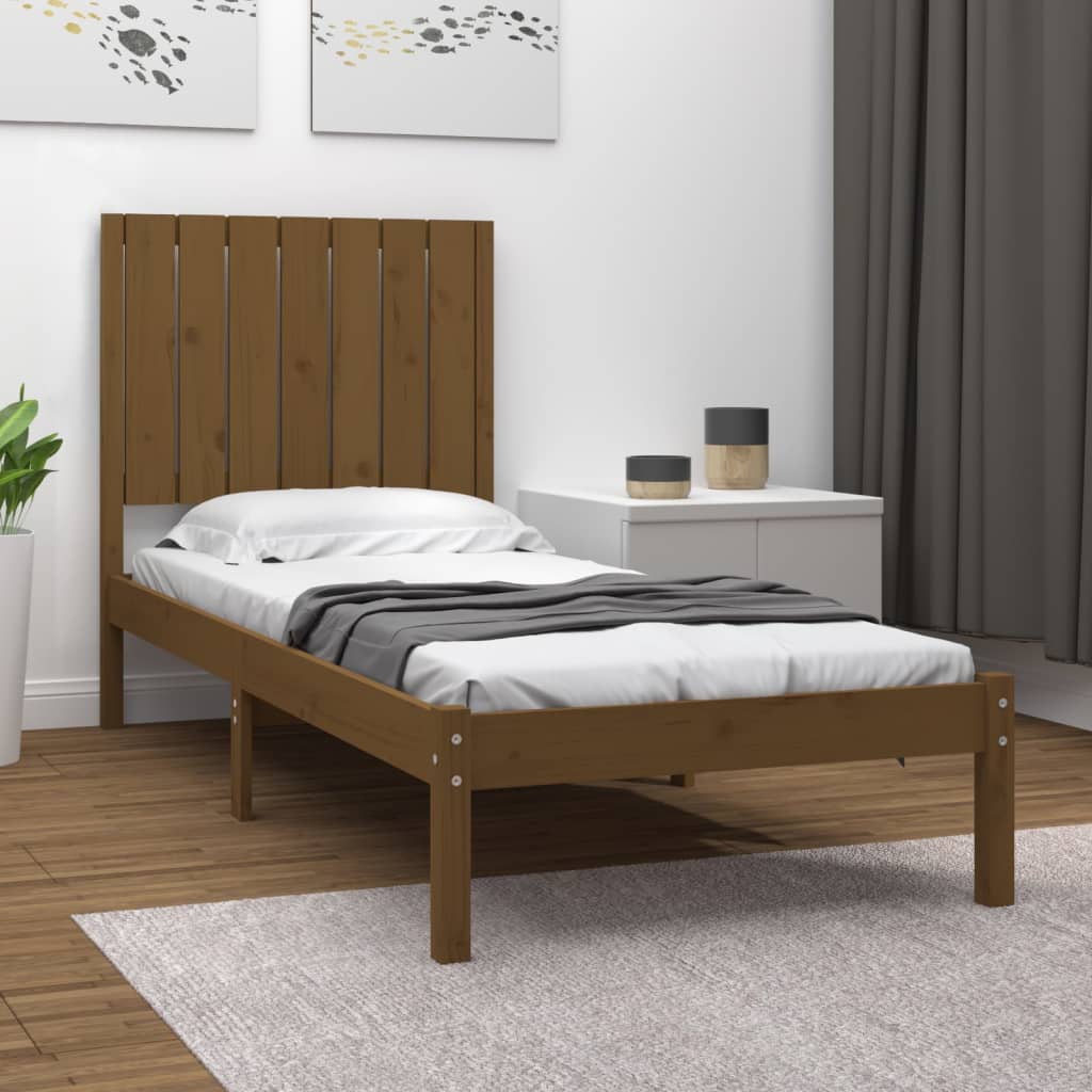 Massivholzbett Honigbraun 75x190 cm