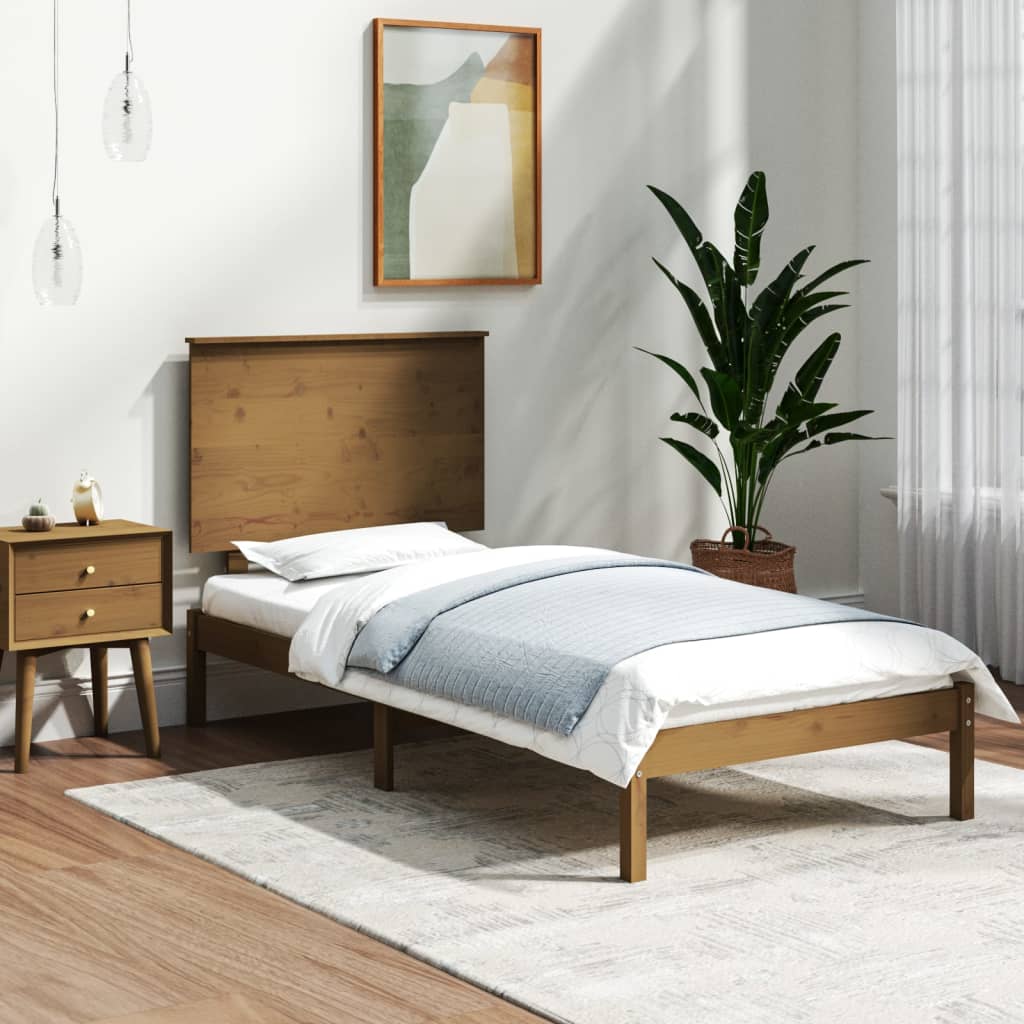 Massivholzbett Honigbraun 75x190 cm