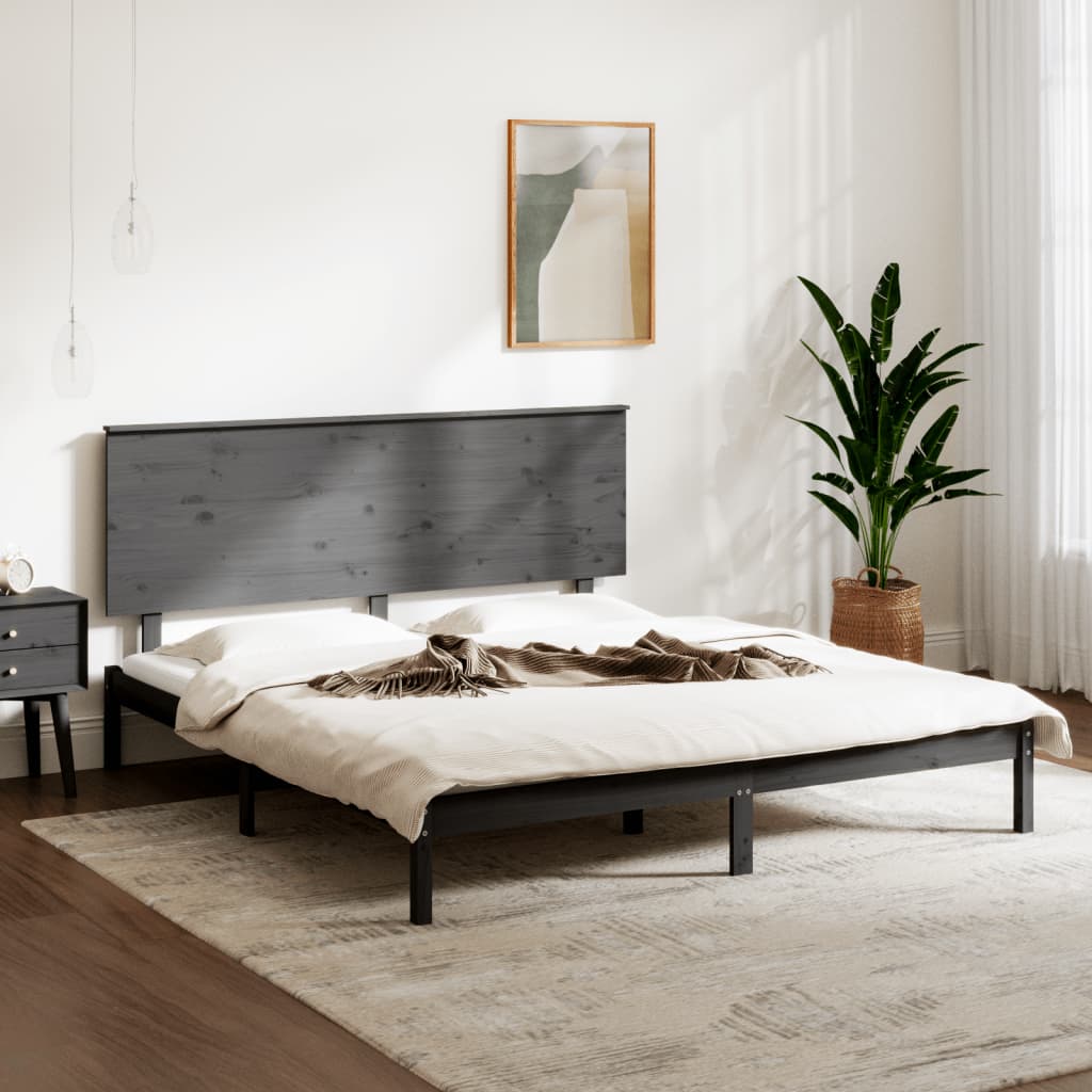 Massivholzbett Grau Kiefer 160x200 cm
