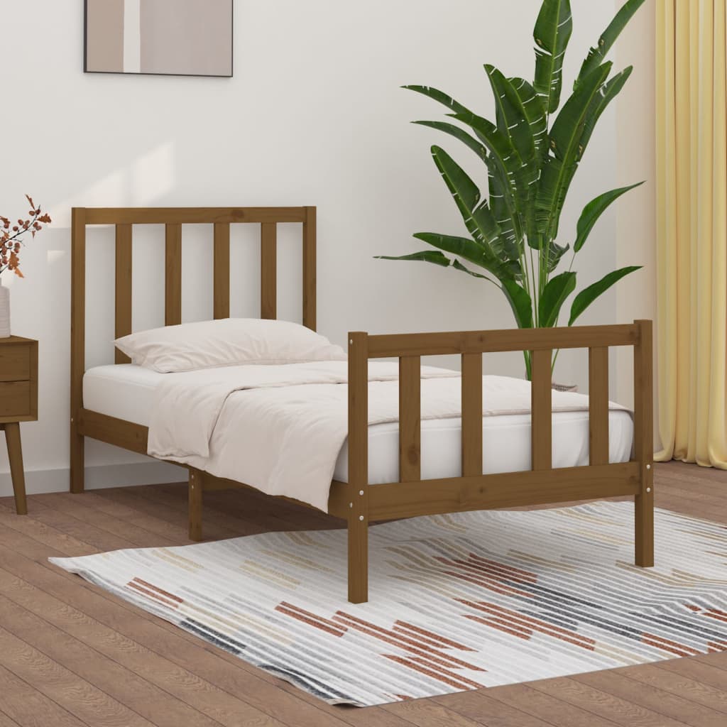 Massivholzbett Honigbraun 75x190 cm