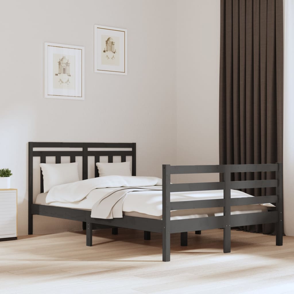 Massivholzbett Grau 120x200 cm