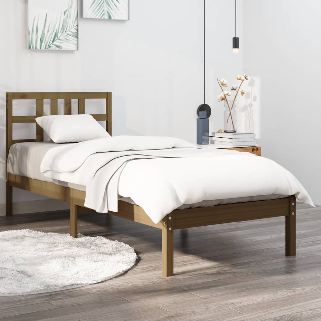 Massivholzbett Honigbraun 75x190 cm
