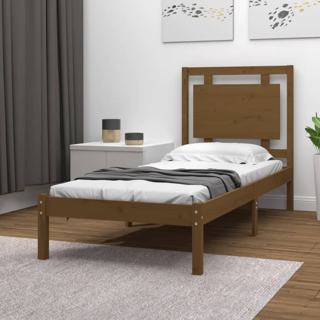 Massivholzbett Honigbraun 75x190 cm