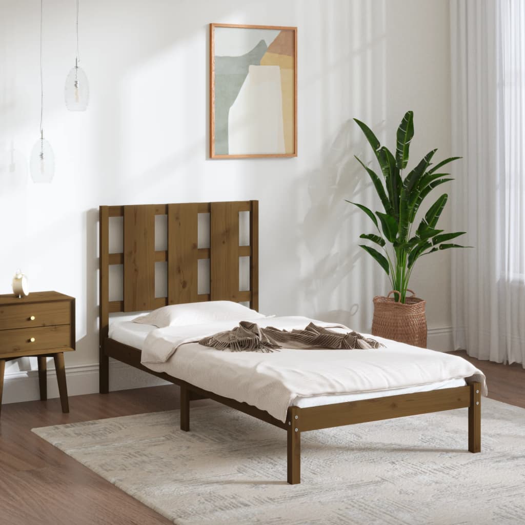 Massivholzbett Honigbraun 75x190 cm