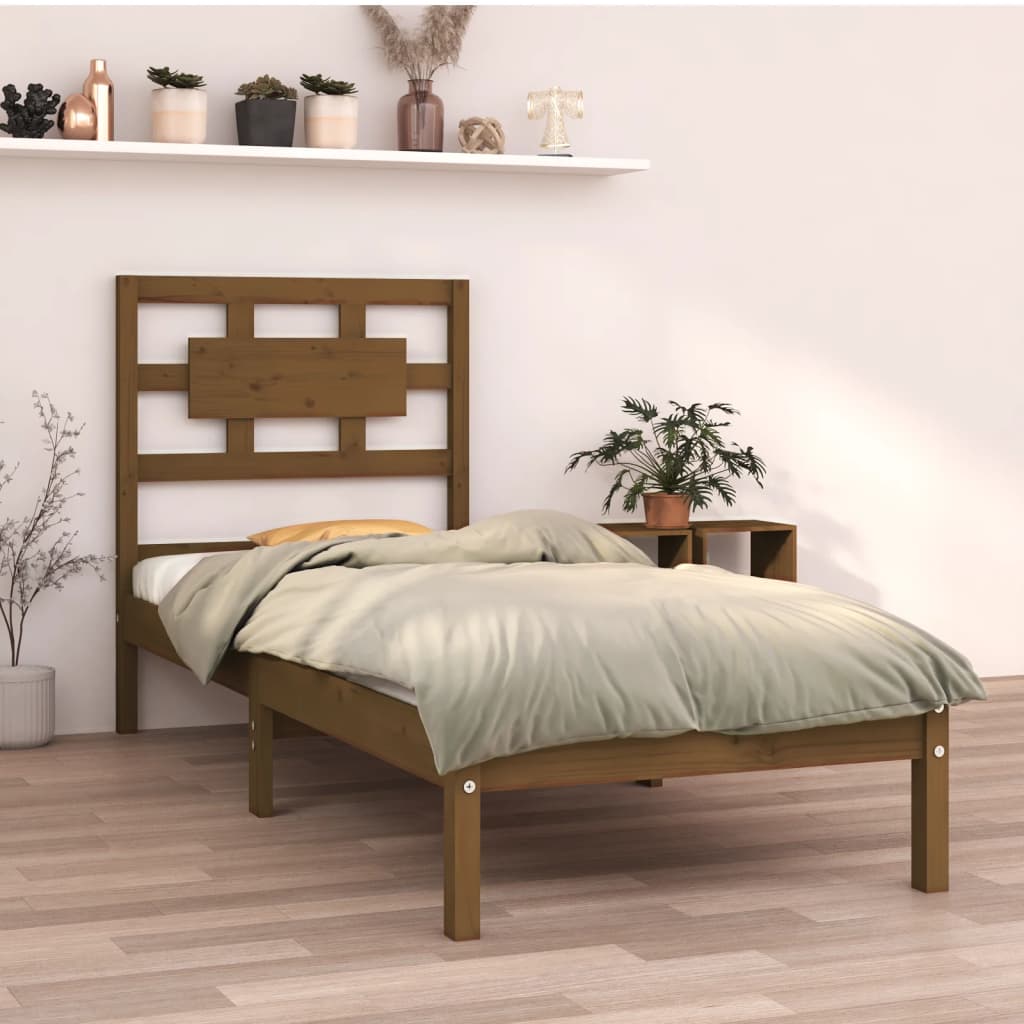 Massivholzbett Honigbraun 75x190 cm