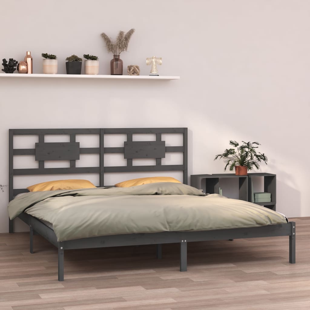 Massivholzbett Grau 180x200 cm