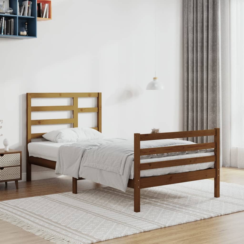 Massivholzbett Honigbraun 100x200 cm