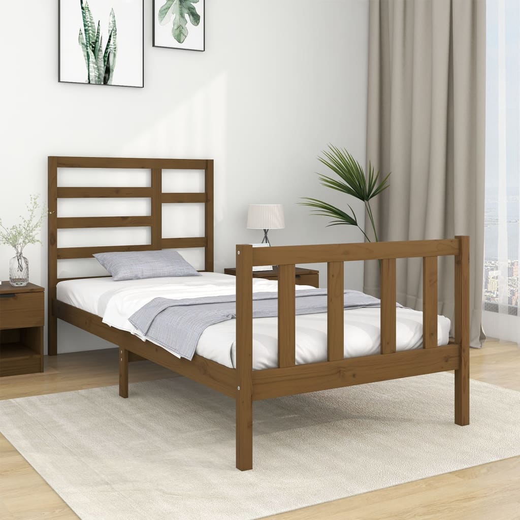 Massivholzbett Honigbraun 75x190 cm