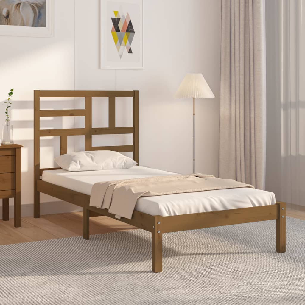 Massivholzbett Honigbraun 75x190 cm