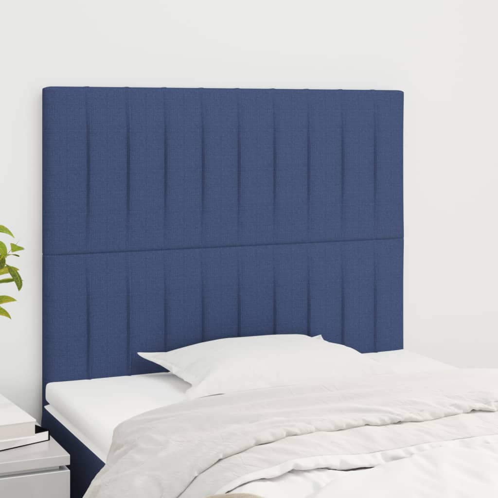 Headboards 2 pcs Blue 90x5x78/88 cm Fabric