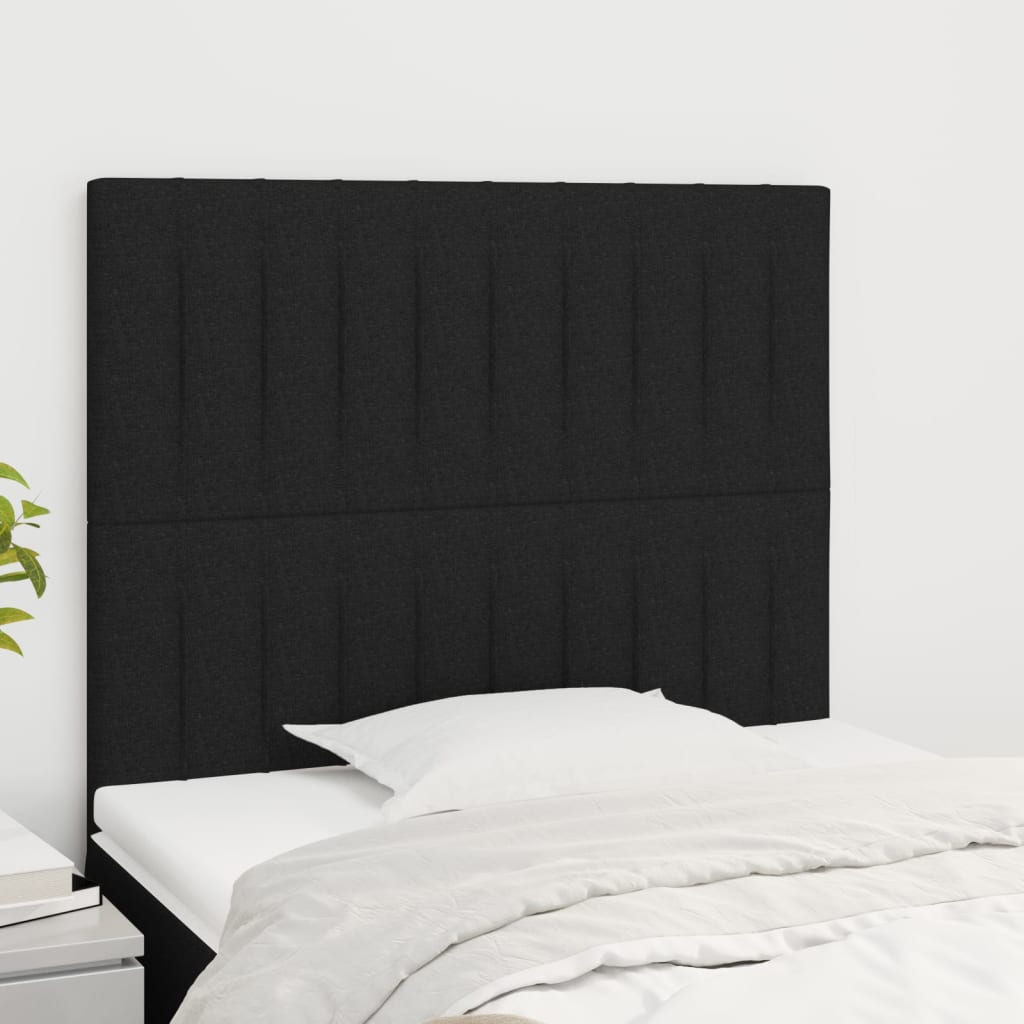 Headboards 2 pcs Black 100x5x78/88 cm Fabric