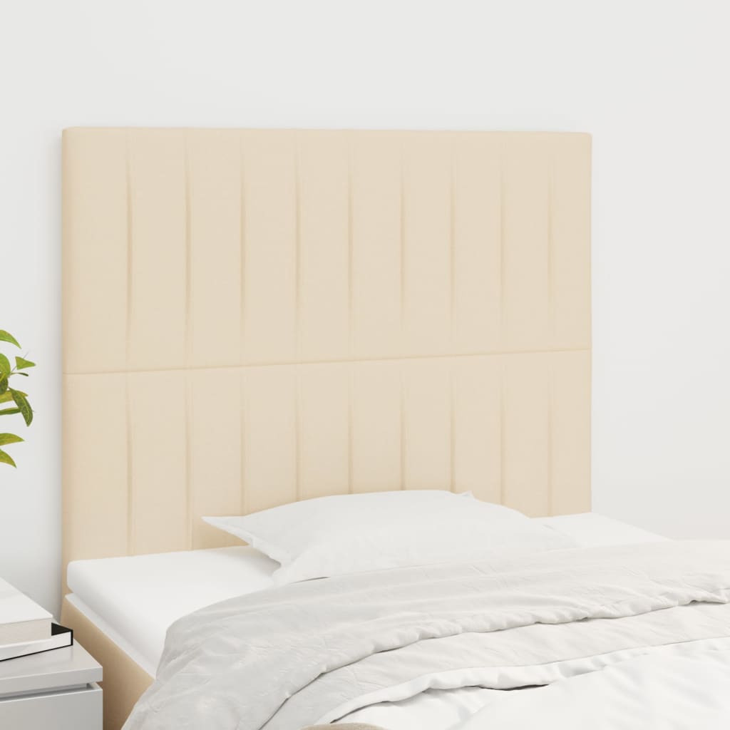 Headboards 2 pcs Cream 100x5x78/88 cm Fabric