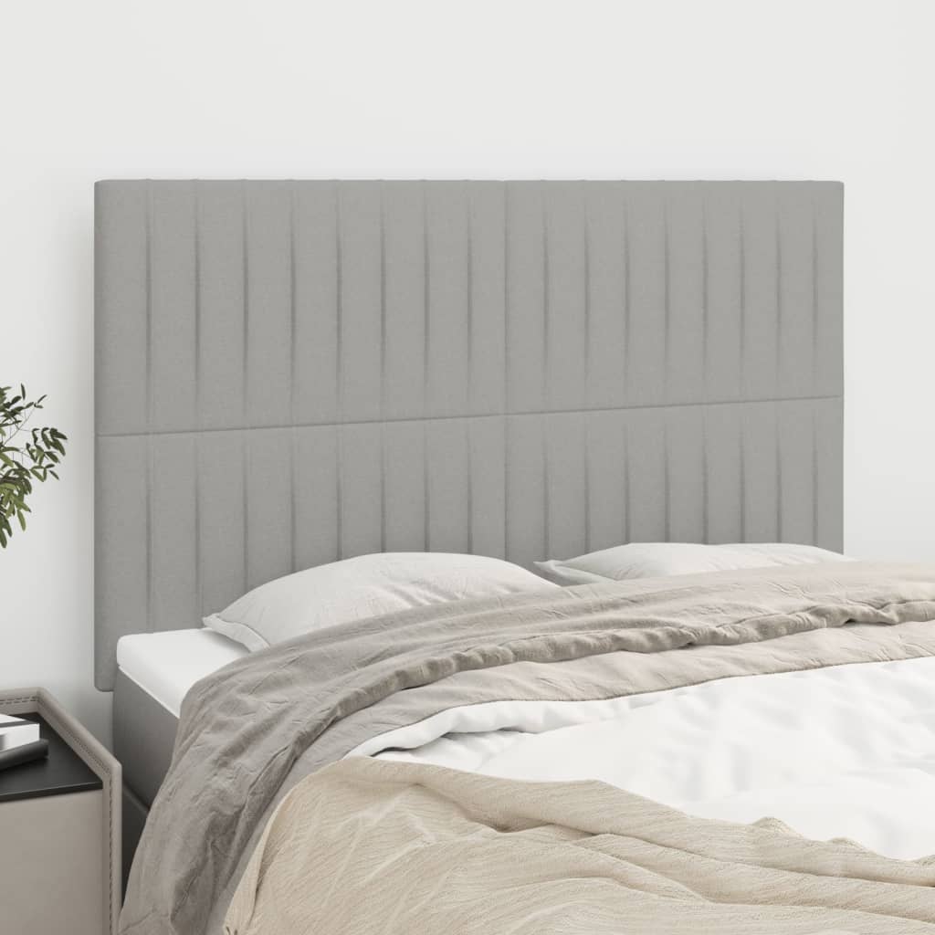Headboards 4 pcs Light Grey 72x5x78/88 cm Fabric