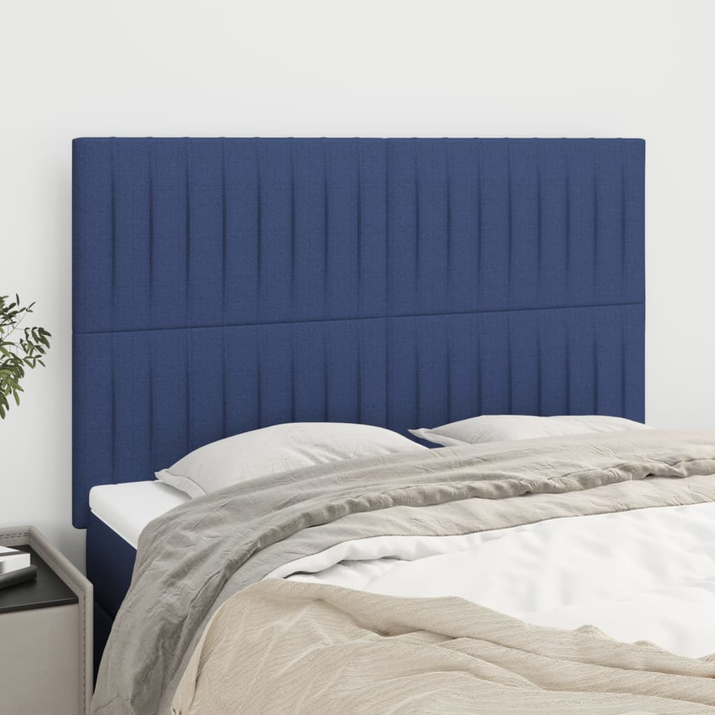 Headboards 4 pcs Blue 72x5x78/88 cm Fabric
