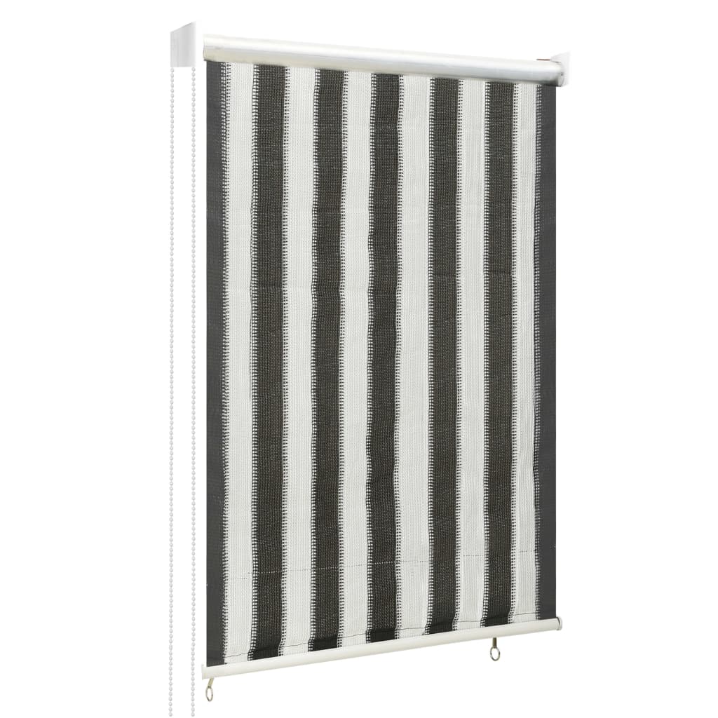 Outdoor Roller Blind 80x140 cm Anthracite and White Stripe