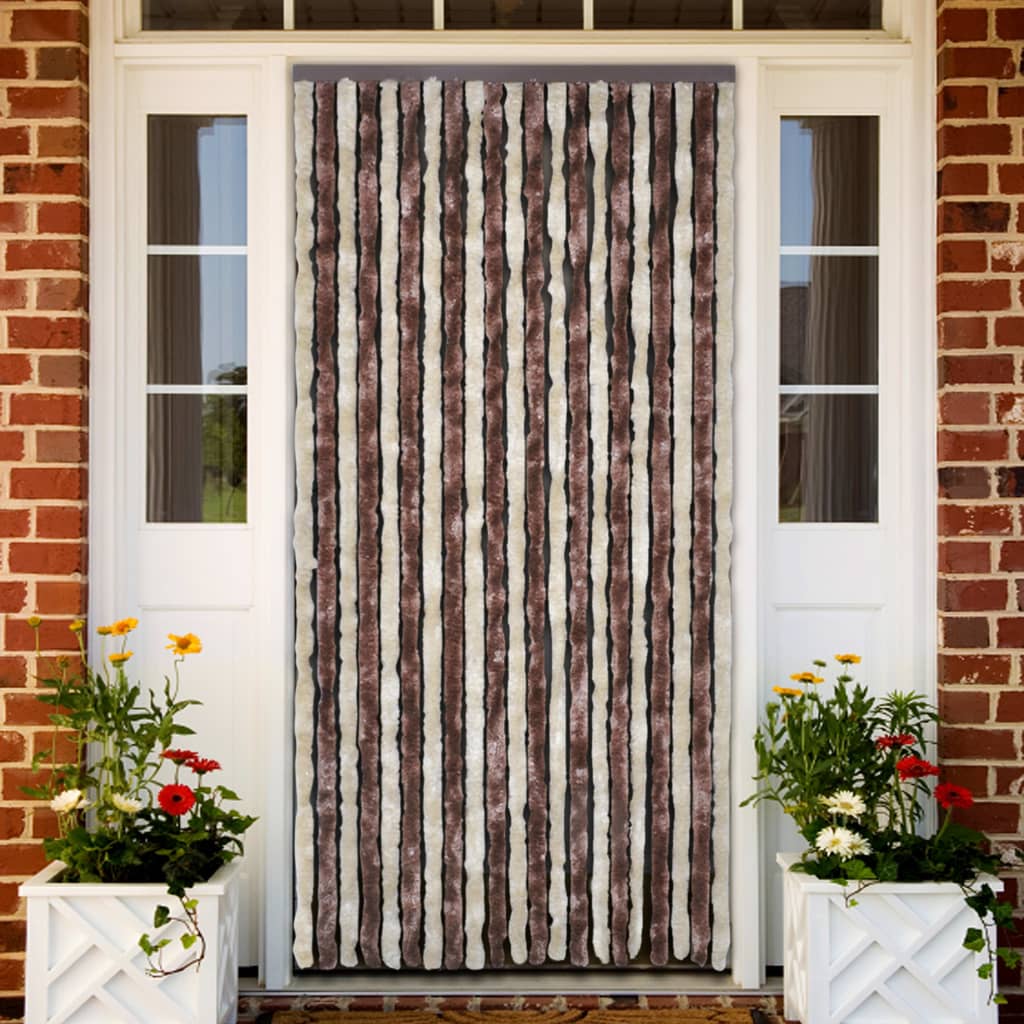 Insect Curtain Beige and Light Brown 90x200 cm Chenille