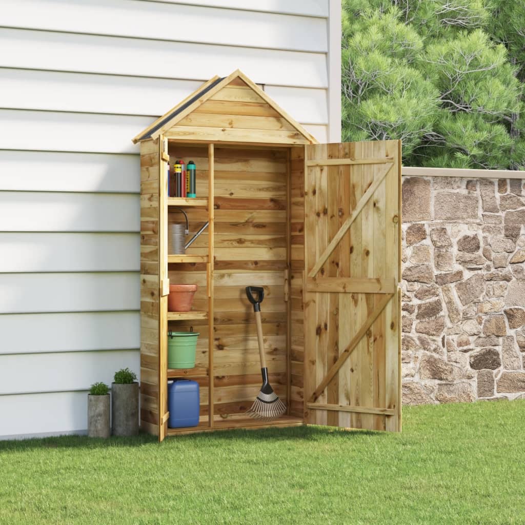 Garden Tool Shed 107x37x220 cm Impregnated Solid Wood Pine