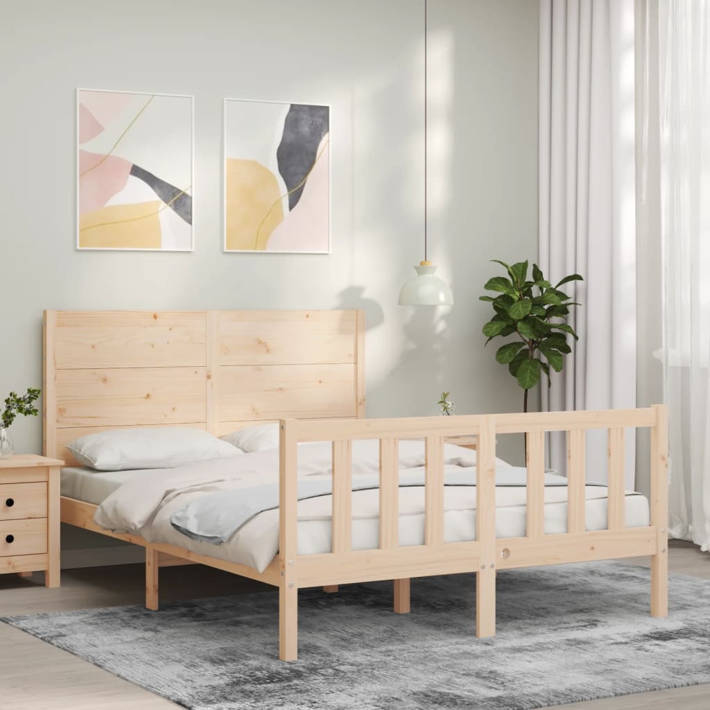 Massivholzbett mit Kopfteil 120x200 cm