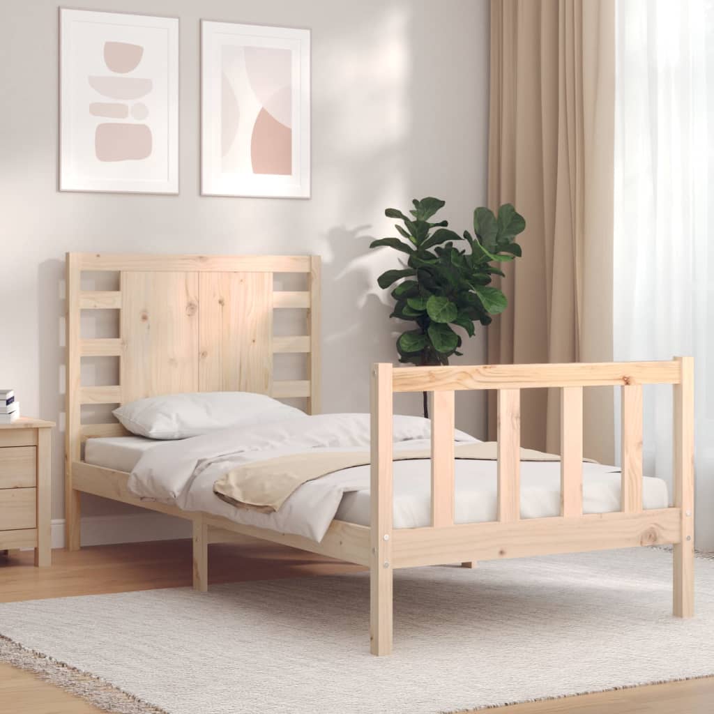 Massivholzbett mit Kopfteil 100x200 cm