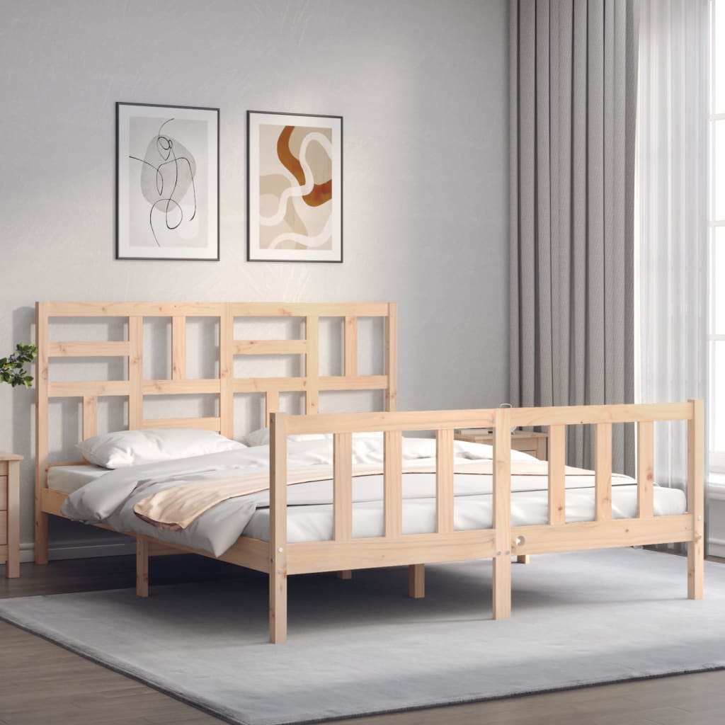 Massivholzbett mit Kopfteil 160x200 cm