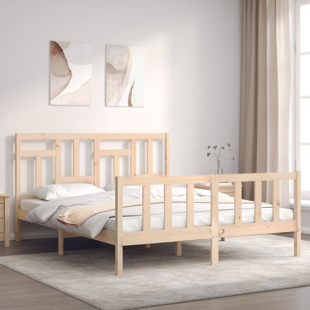 Massivholzbett mit Kopfteil 160x200 cm
