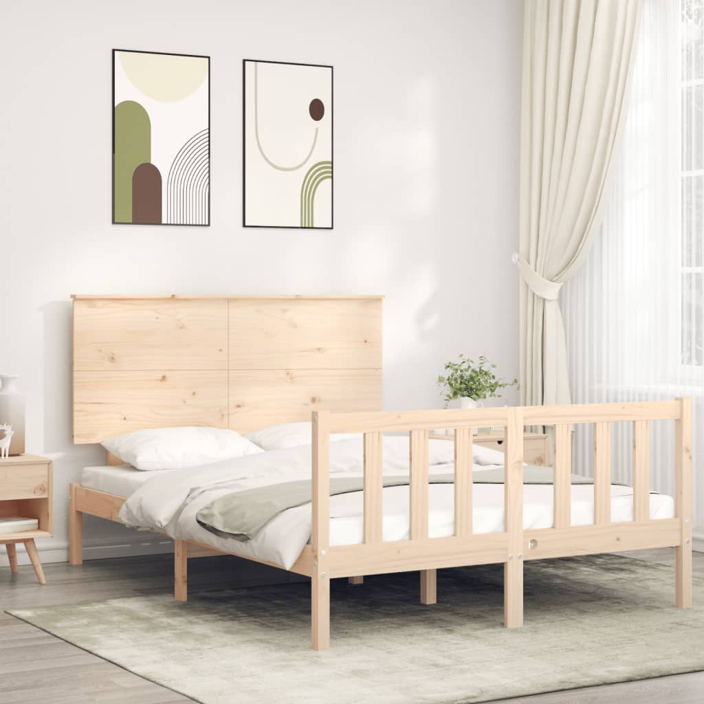 Massivholzbett mit Kopfteil 140x190 cm