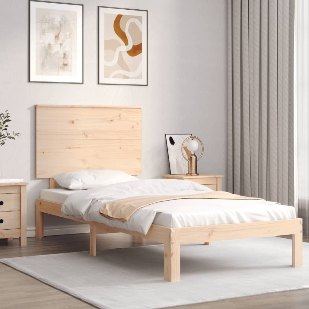 Massivholzbett mit Kopfteil 100x200 cm