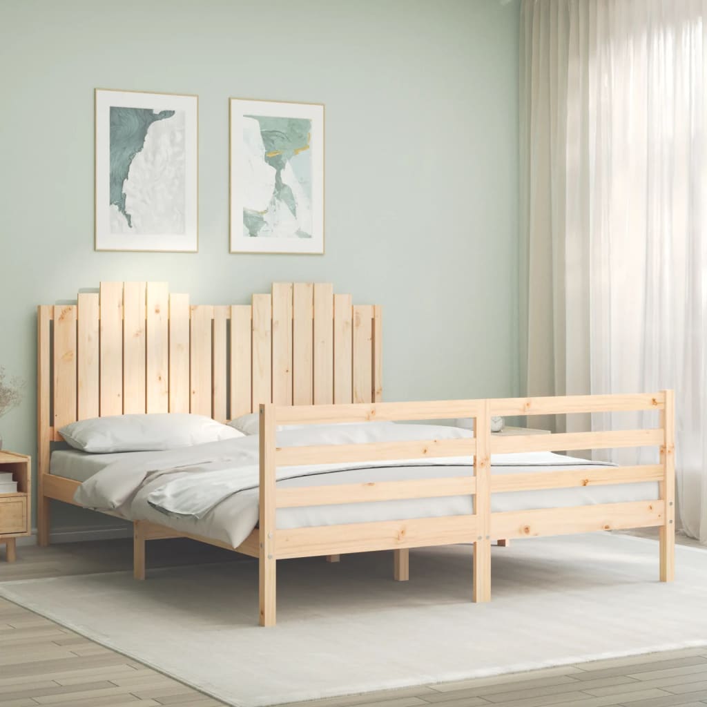 Massivholzbett mit Kopfteil 160x200 cm