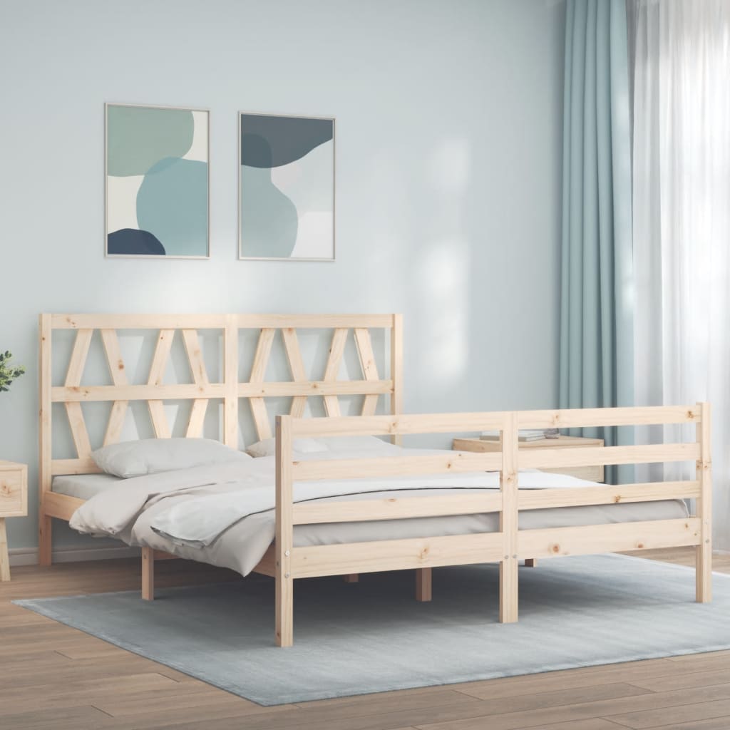 Massivholzbett mit Kopfteil 160x200 cm