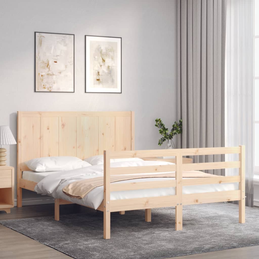 Massivholzbett mit Kopfteil