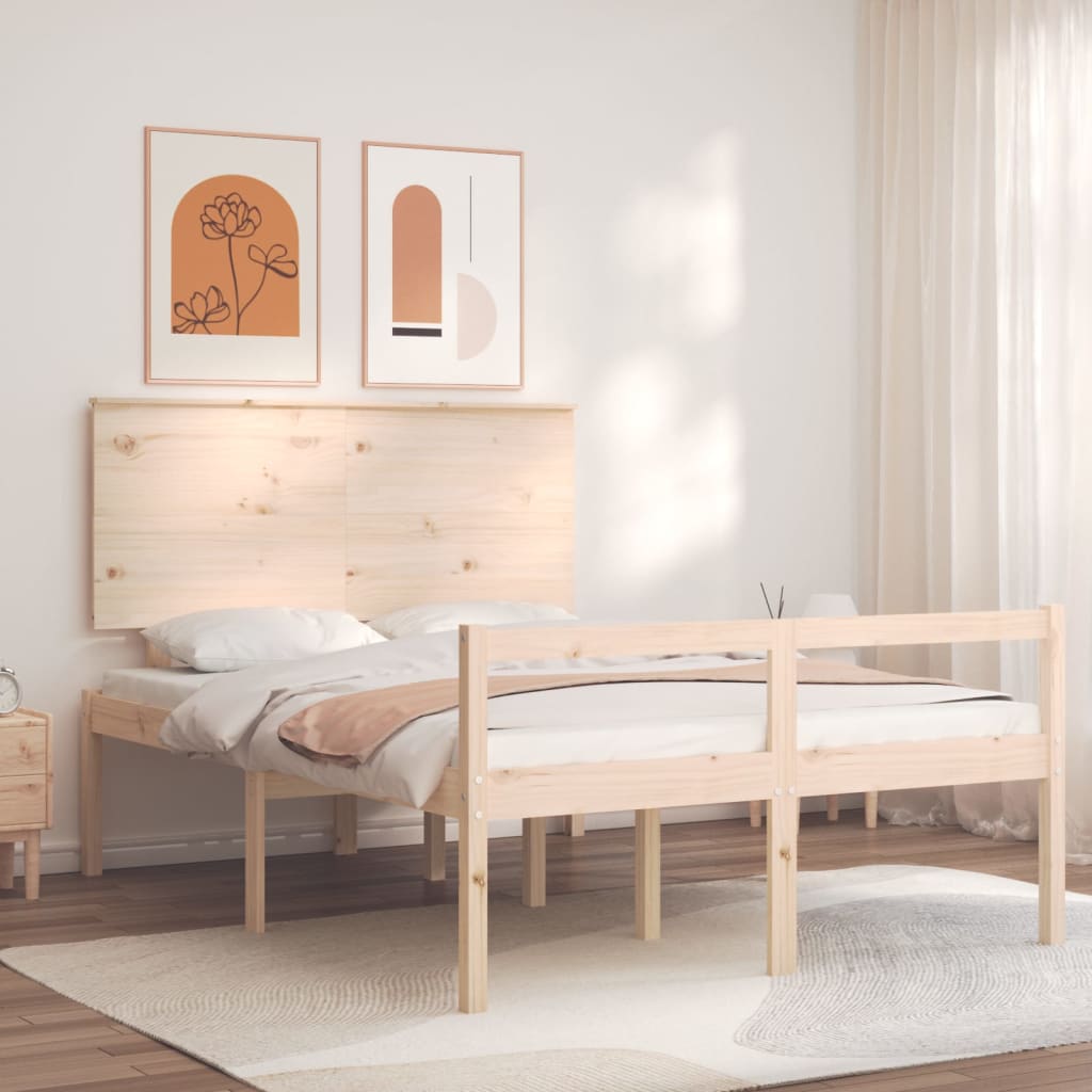 Seniorenbett mit Kopfteil 140x190 cm Massivholz