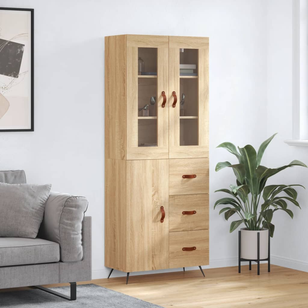 Highboard Sonoma Oak 69.5x34x180 cm Engineered Wood