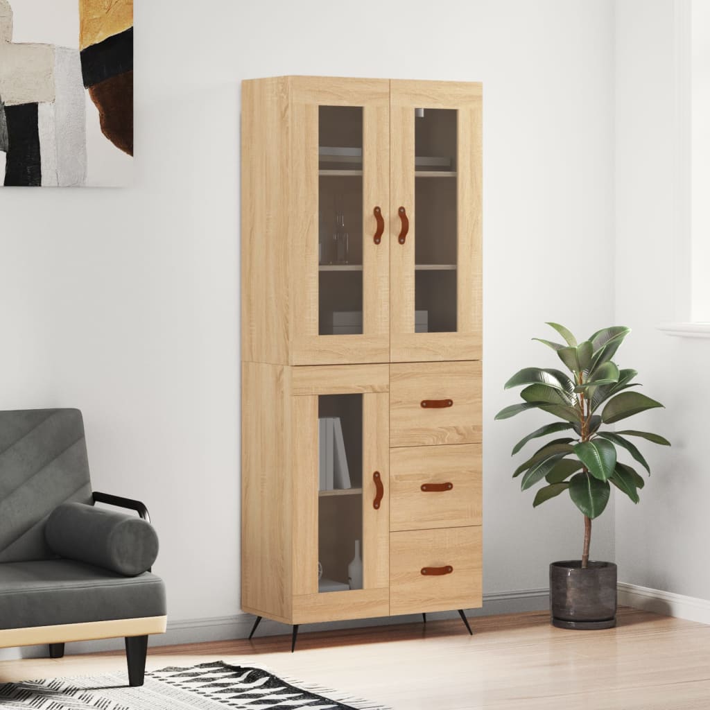 Highboard Sonoma Oak 69.5x34x180 cm Engineered Wood