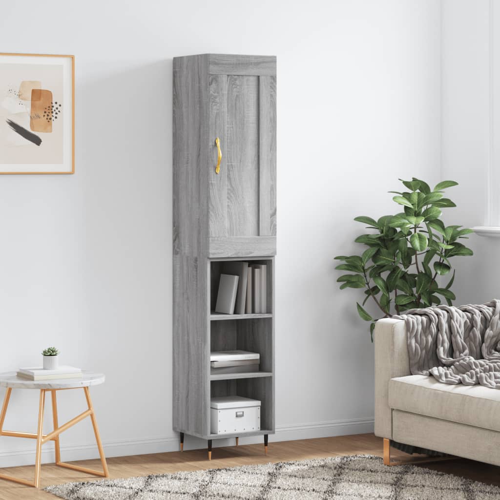 Highboard Grey Sonoma 34.5x34x180 cm Engineered Wood