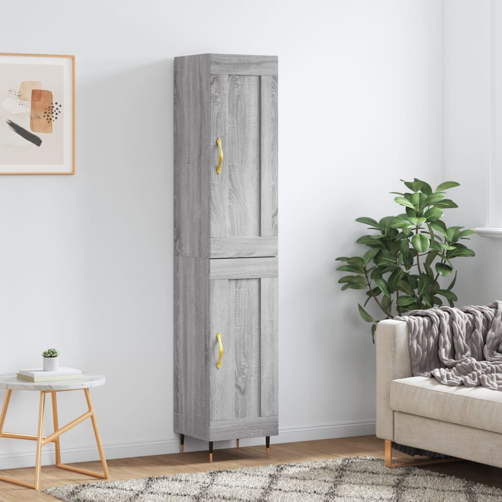 Highboard Grey Sonoma 34.5x34x180 cm Engineered Wood