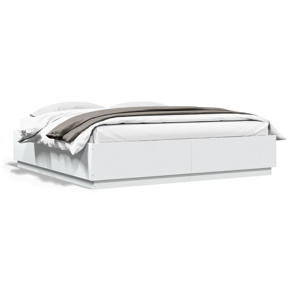 Bed Frame without Mattress White 200x200 cm
