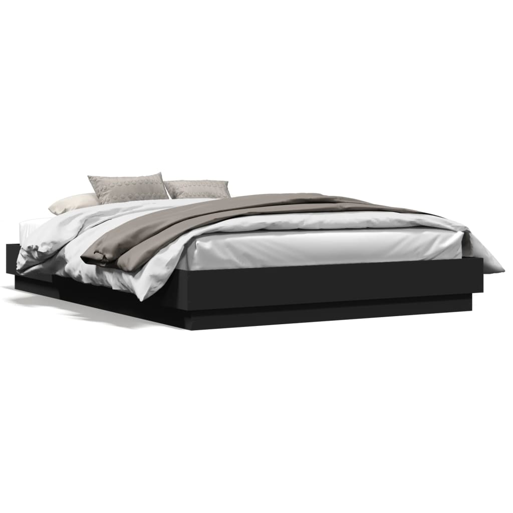 Bed Frame without Mattress Black 140x200 cm